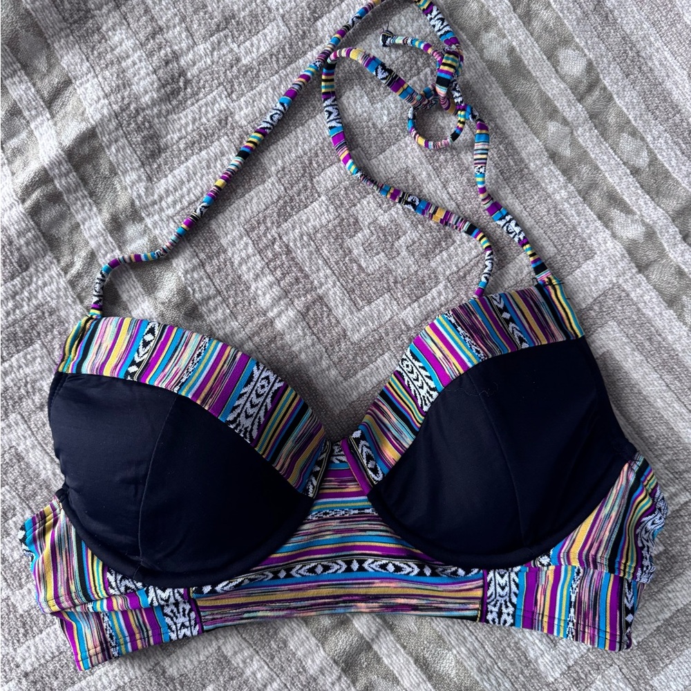 Lucky Brand Multicolor Striped Bikini Top